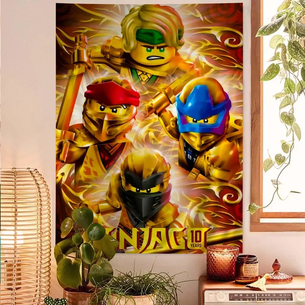 Cartoon N-Ninjago Cool L-LEGO Printed Large Wall Tapestry Indian Buddha Wall Witchcraft Bohemian Hippie Wall Art Decor 1