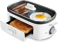 3-in-1 Breakfast Maker Station, Healthy Ceramic Nonstick Dual Griddles for Eggs Meat Sausage Bacon Pancakes 1
