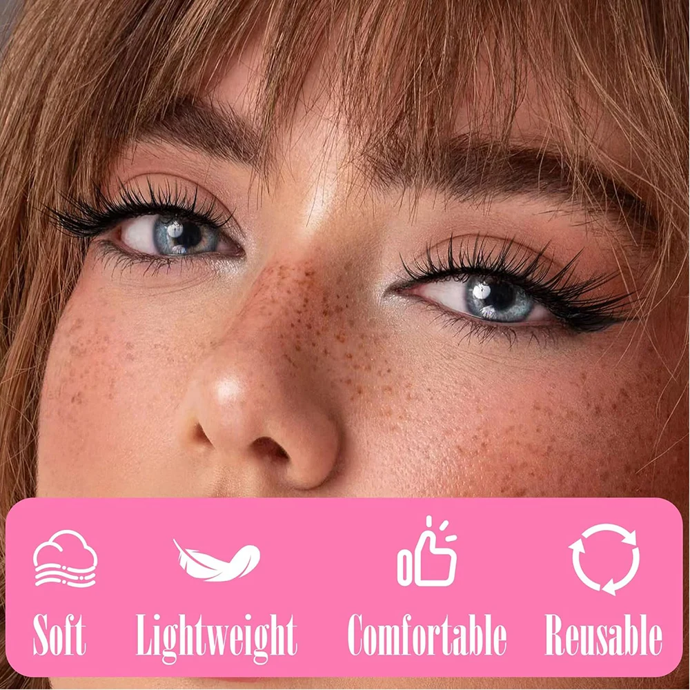 Magnetic Magnetic Lashes3D Eyelashes Natural Style D Curls Reusable No Glue Required Comes With Clip False Lashes fake eyelashes