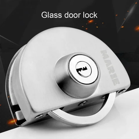 

Glass Door Lock Stainless Steel Central Lock Free Punch Double Bolt Push-Pull Frameless Glass Door Lock Hardware Accessories