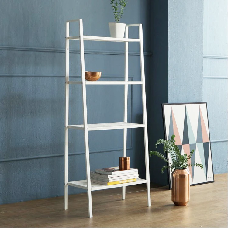 

Metal Home Organizer Shelf Unit 4 Tier Bookshelf Living Room Bedroom Decor Storage Rack