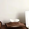 Solid Wood Desktop Tissue Box Living Room Household Black Walnut Paper Box 4