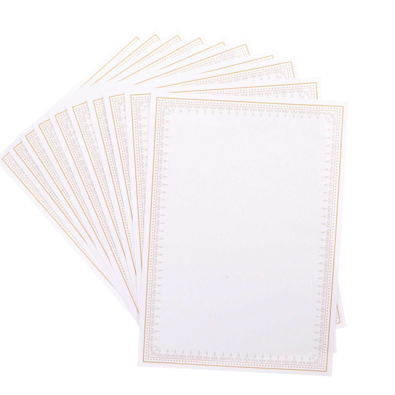 10Pcs 인증서 용지 A4 공백 인쇄 가능 쓰기 가능 인증서 내부 용지 상장 학위증 학교 사무실용