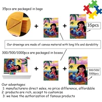Disney Stitch Puzzle 35/300/500/1000 Pieces Game Jigsaw Puzzle Educational Decompressed Toys Gifts 2
