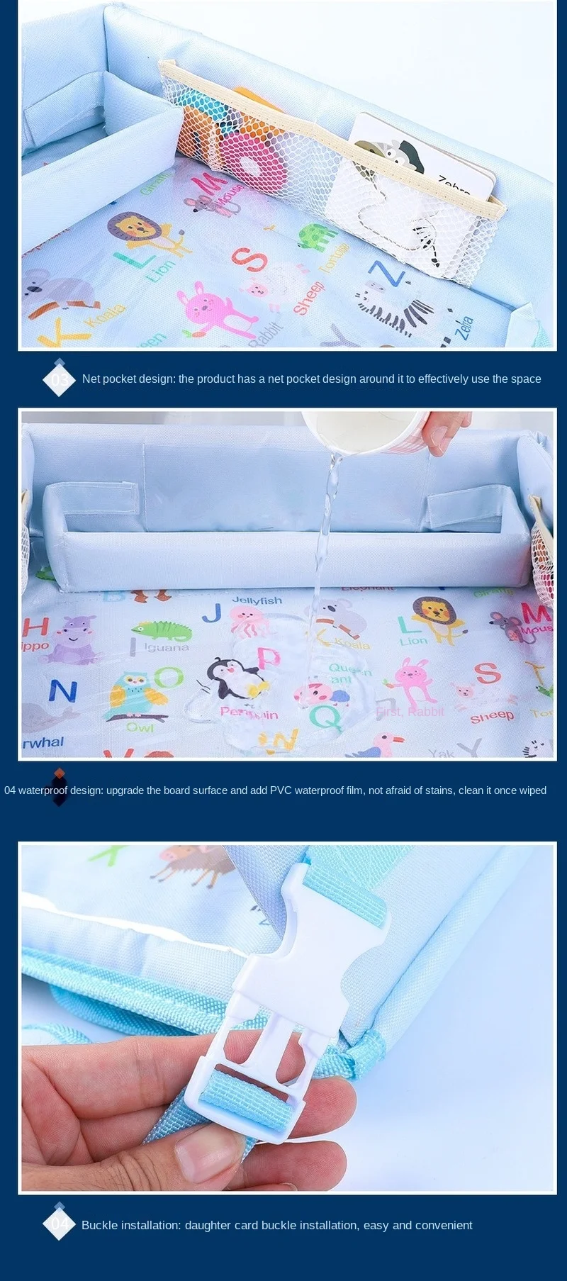 Vassoio Da Viaggio Per Bambini Fondear - Per Auto, Passeggino O Aereo, Con Tappetino Scrabocchi, Pieghevole E Portatile