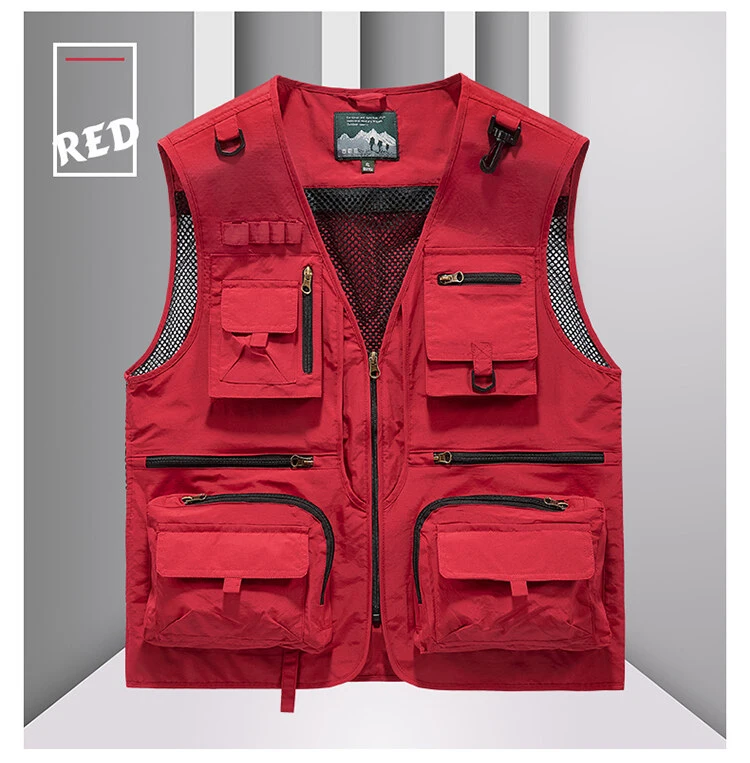 YGTOF 14 Pockets Men Summer Hot Sale US Tactical Multi-pocket Mesh Outdoor Vest Men Photography Camping Fishing Safari Tool Waistcoat_voghion.com