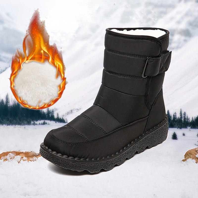 Boots Women Snow Fur Platform Plus Size Keep Warm Flat Botas Mujer Winter platform boots women boots