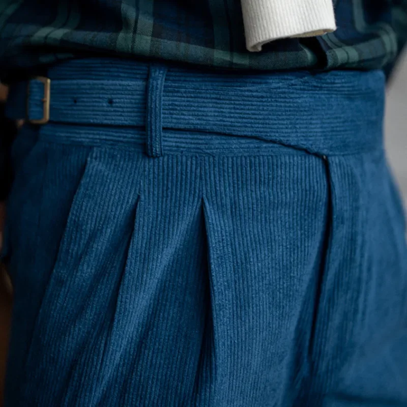 Pantaloni Di Velluto A Coste Da Uomo Pantaloni Casual Dalla - Foto 11