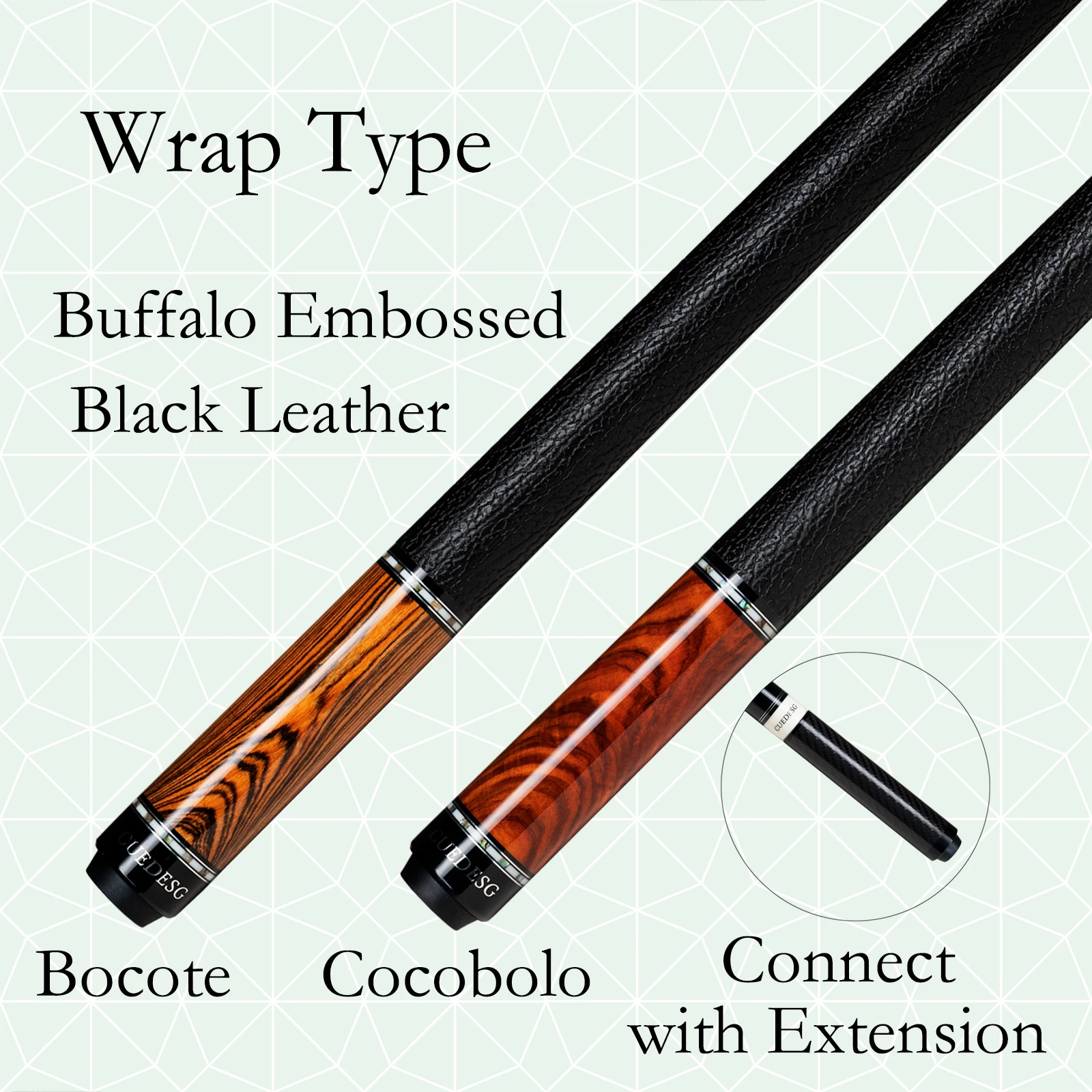 CUEDESG カーボンファイバービリヤードキュー、10.5mm/11.8mm/12.5mm