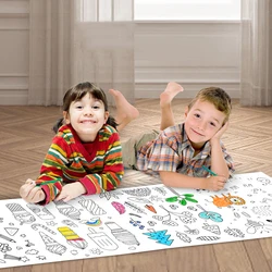 30*90cm Children Coloring Paper Graffiti Scroll Drawing Roll DIY Sticky Wallpaper Kindergarten Painting Early Education Toys