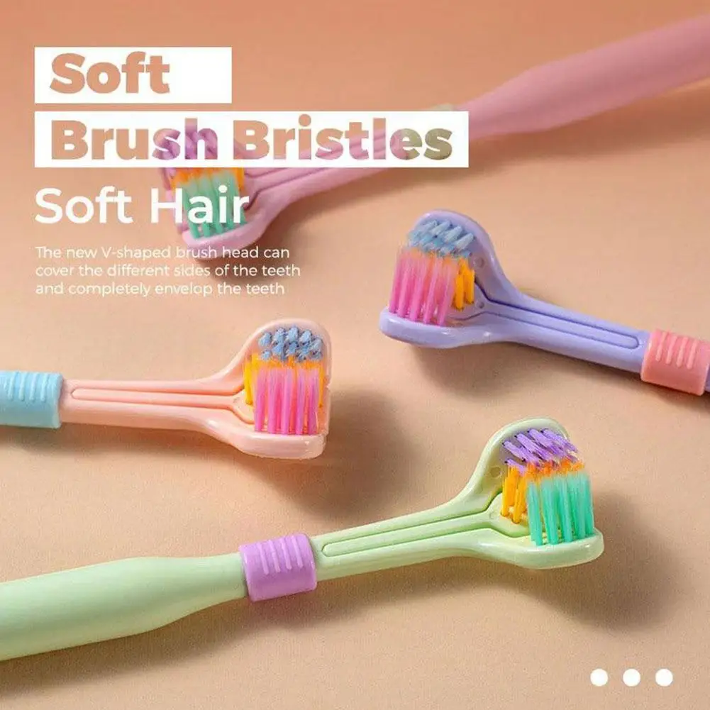 

3 Sided Toothbrush U Shape Scraping Tongue Coating Oral Cleaning Ultra-fine Travel Brush Portable Care Dental Tooth Soft De G4W7