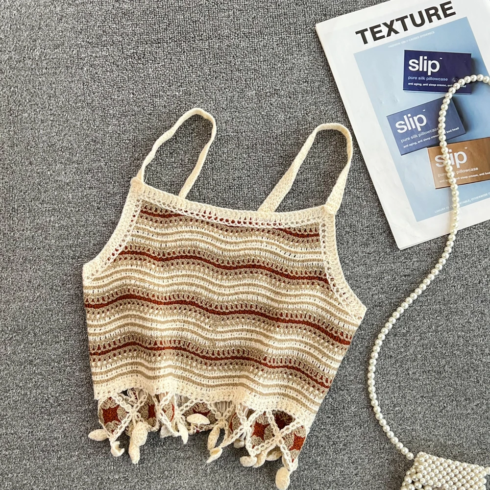 キャミソール rurumu:/ルルムウ/plants motif crochet camisole rurumu:（ルルムウ）の「rurumu:/ルルムウ/plants motif crochet