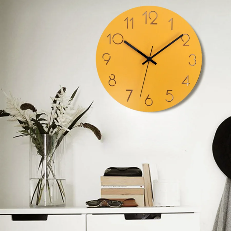 

Decoration Wall Clock Watch Quartz Orange Silent Living Room Wall Clock Unique Round Modern Design Gift Reloj Pared Art Decor
