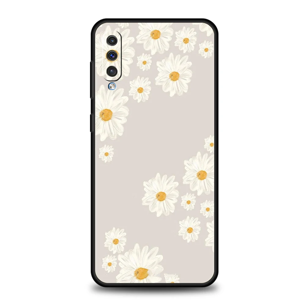 Black Silicone Floral Phone Case Cover - Elegant Design