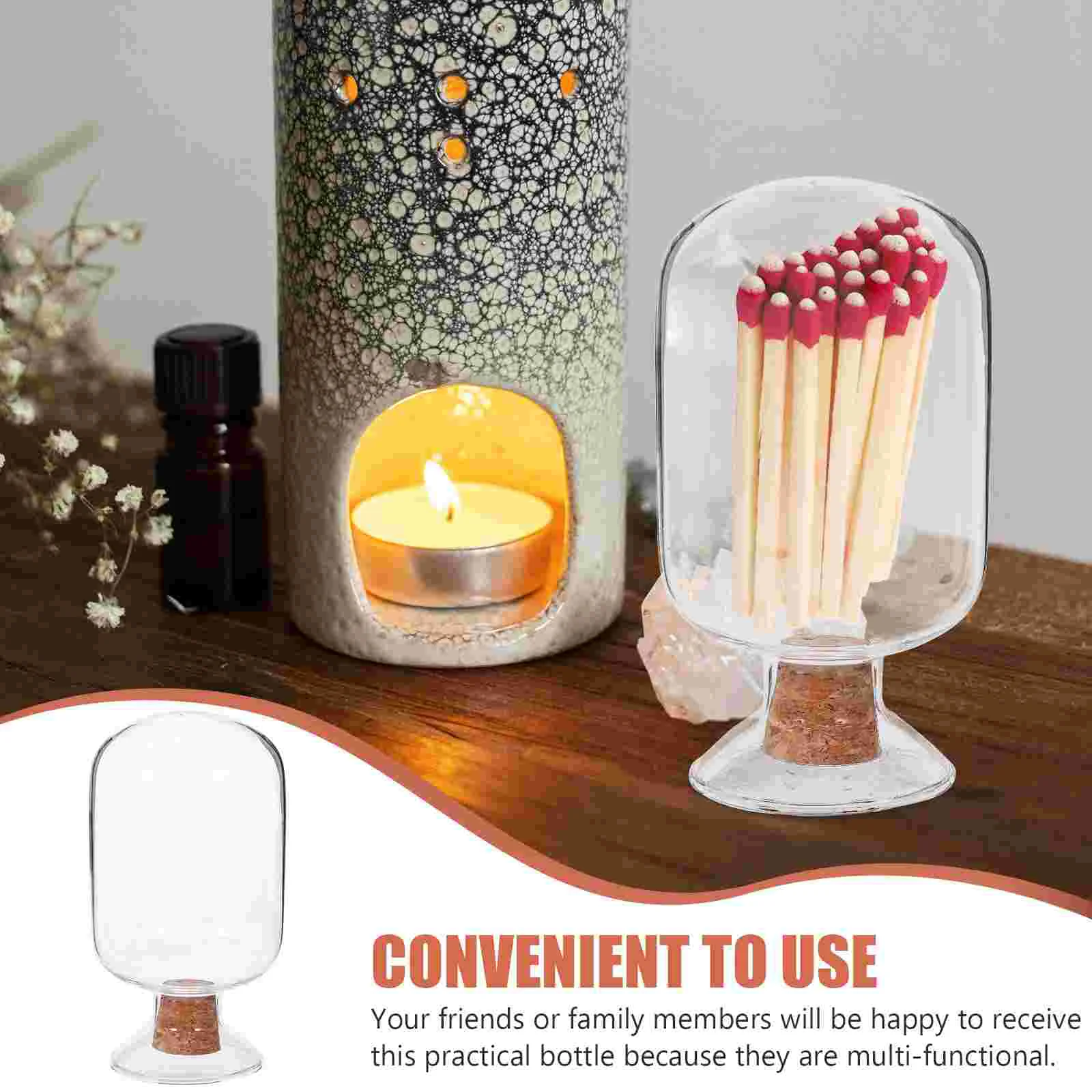 Glass Match Holder: Practical and Beautifully Designed Match Container for Storing Matches and Displaying Artwork