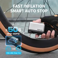 משאבת חשמלית ניידת TOPUMP TB2 PRO Mini עבור אופניים אלחוטיים לניפוח צמיגים 120PSI מקסימום 450mAh סוללה עם טעינה מהירה במסך 5