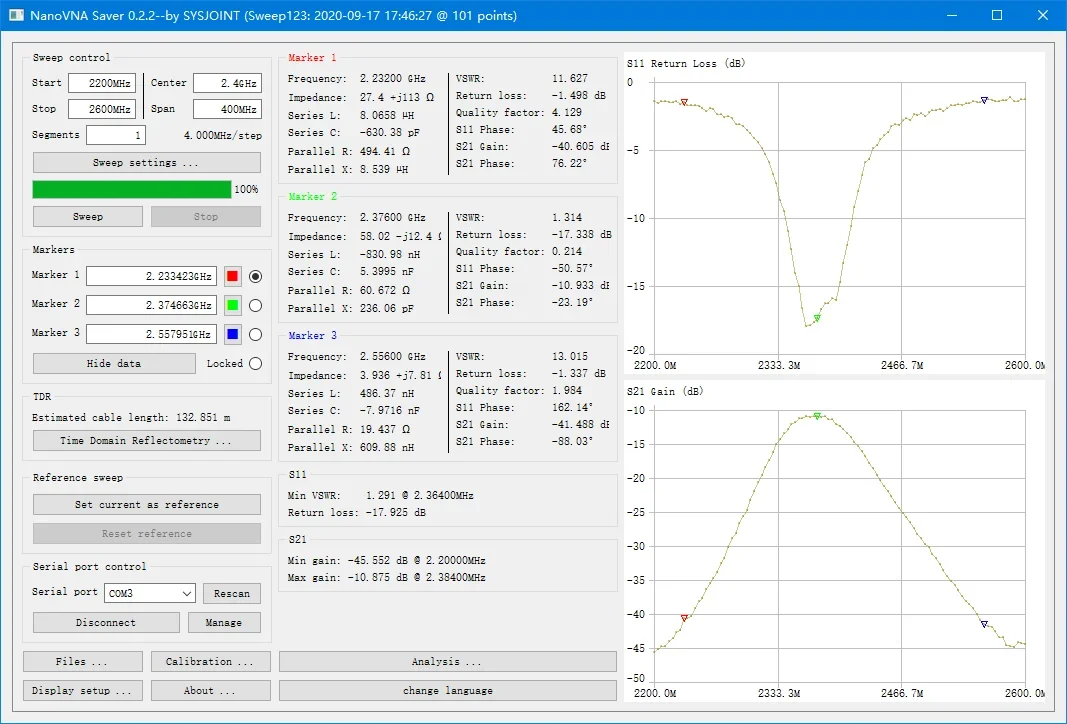 NanoVNA-F V2 Vector Network Analyzer Upgraded 50KHz-3GHz Antenna Analyzer HF VHF UHF VNA 4.3" 5000mAh Measuring S Parameters
