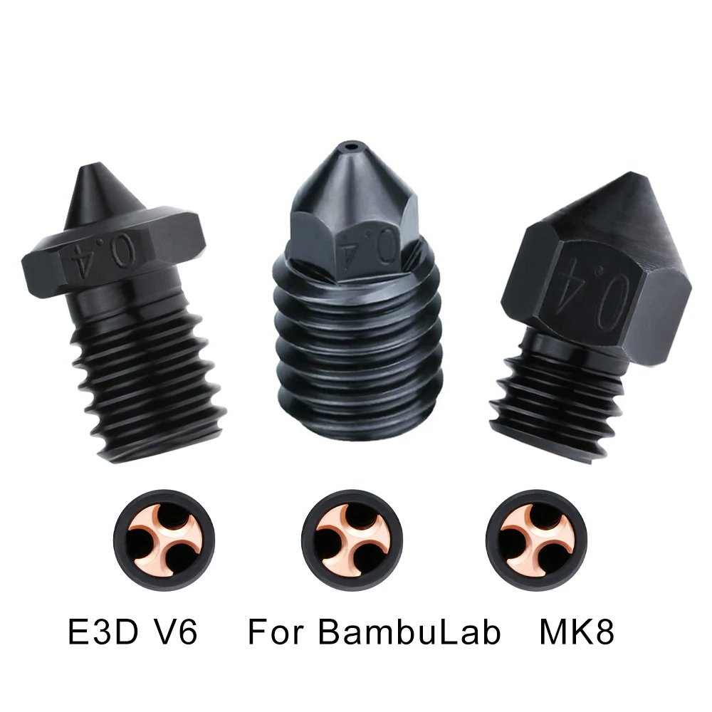 

Ender 3 Upgraded MK8 V6 Hardened Steel CHT Nozzle High Flow High Temperature Wear Resistant Nozzle For CR10 V6 Hotend Prusa I3