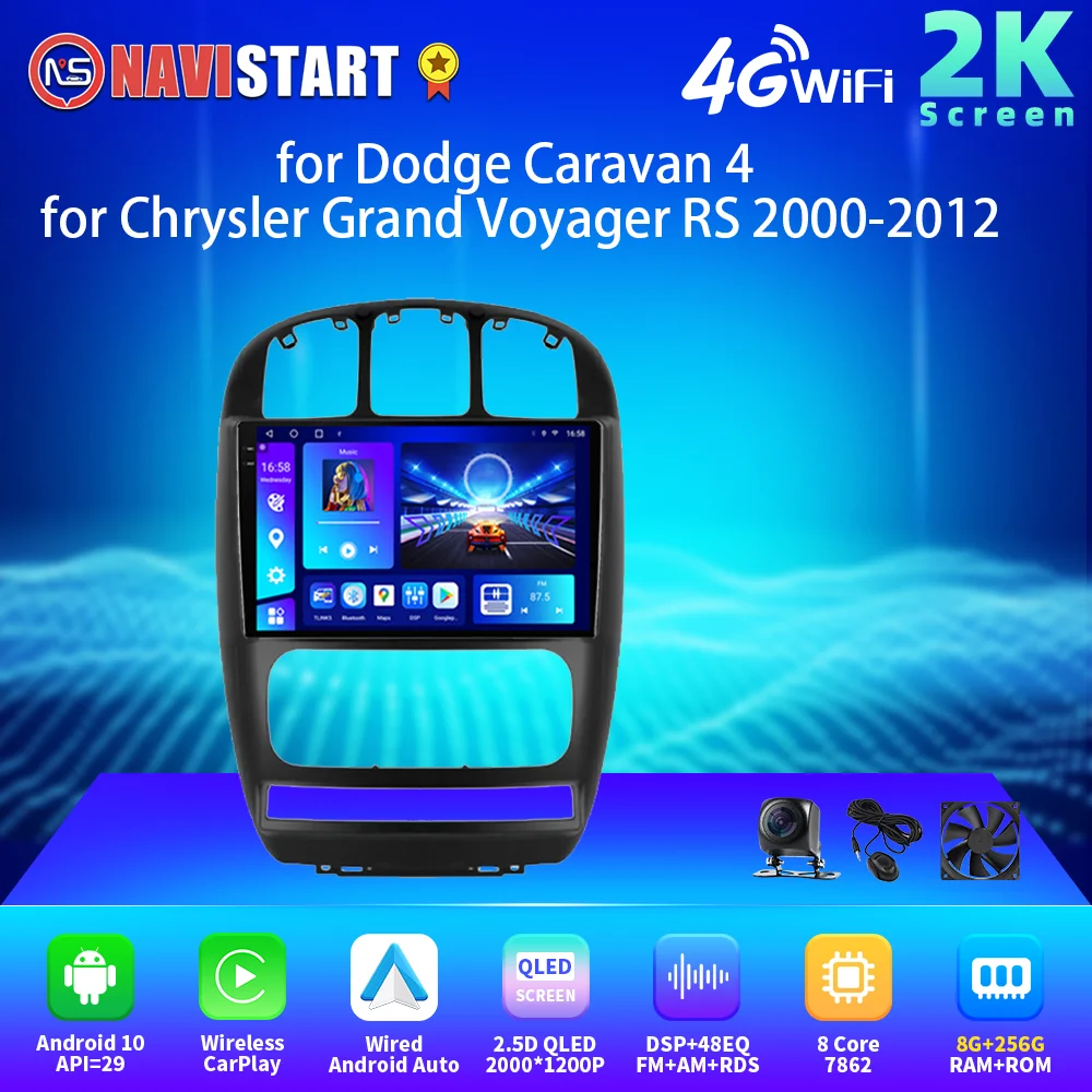 

NAVISTART 2K 2000*1200 Car Radio for Dodge Caravan 4 for Chrysler Grand Voyager RS 2000-2012 Carplay Android Auto Video Player