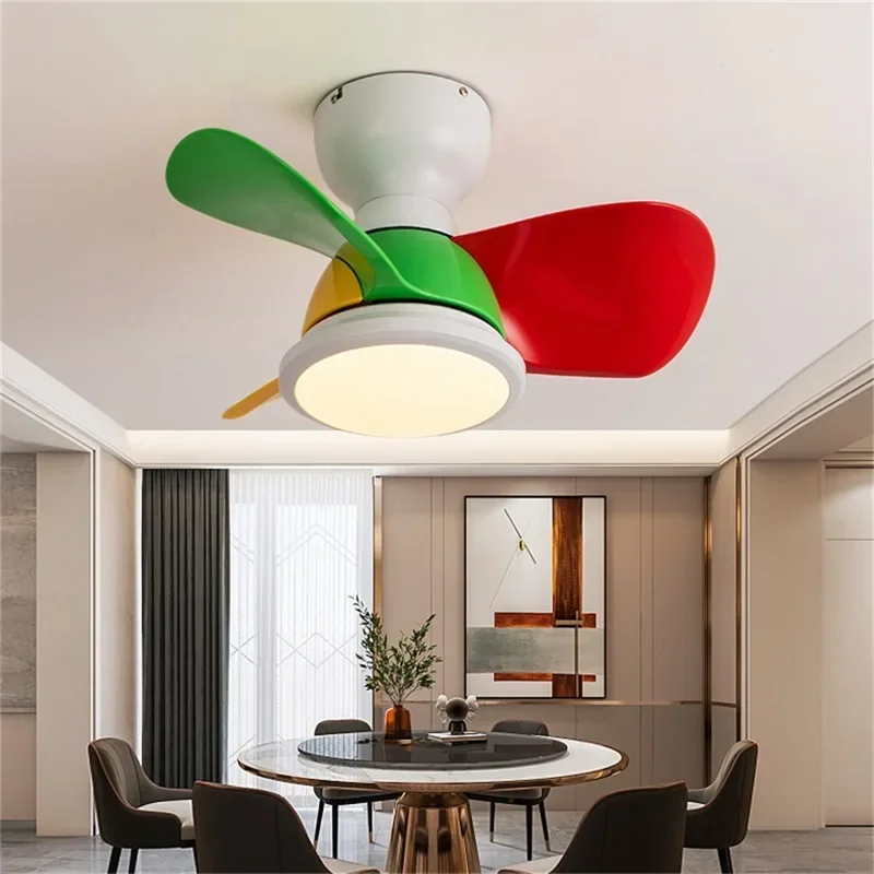 ELARA Nordic Ceiling Fan with Lights Remote Control 220V 110V Modern LED Lighting for Home Bedroom