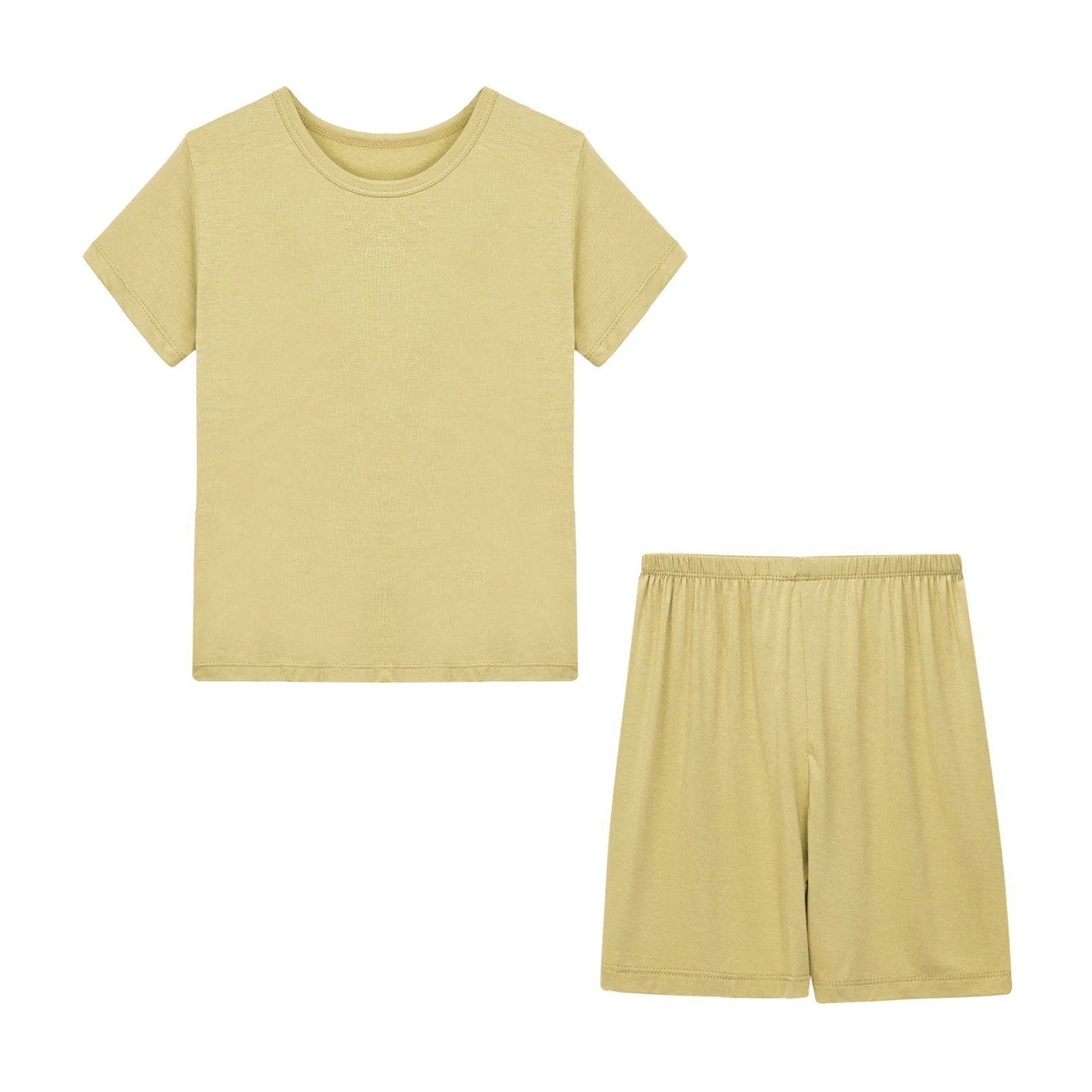 Girls Boys Casual Tracksuit Silky Badminton Tennis Sport Outfit Kids Solid Color Short Sleeve T-shirts Top Shorts Set Sportswear