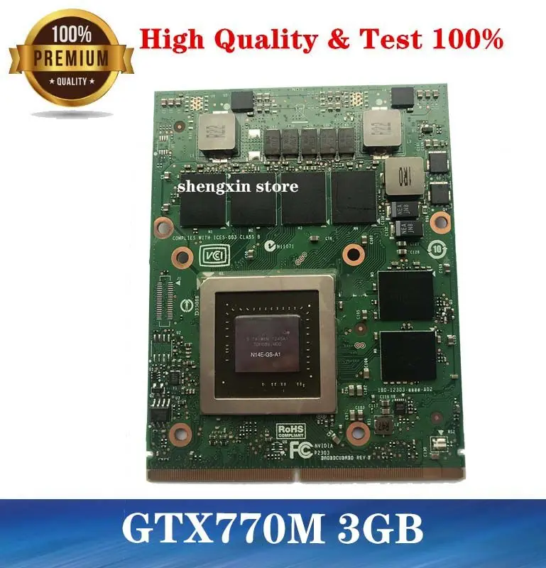 GTX770M GTX 770M 그래픽 비디오 카드, 3GB, imac A1312 Dell M17X M18X M6600 MSI GT60 GT70 GT780 16F3 16F4 1762 1763 테스트 OK