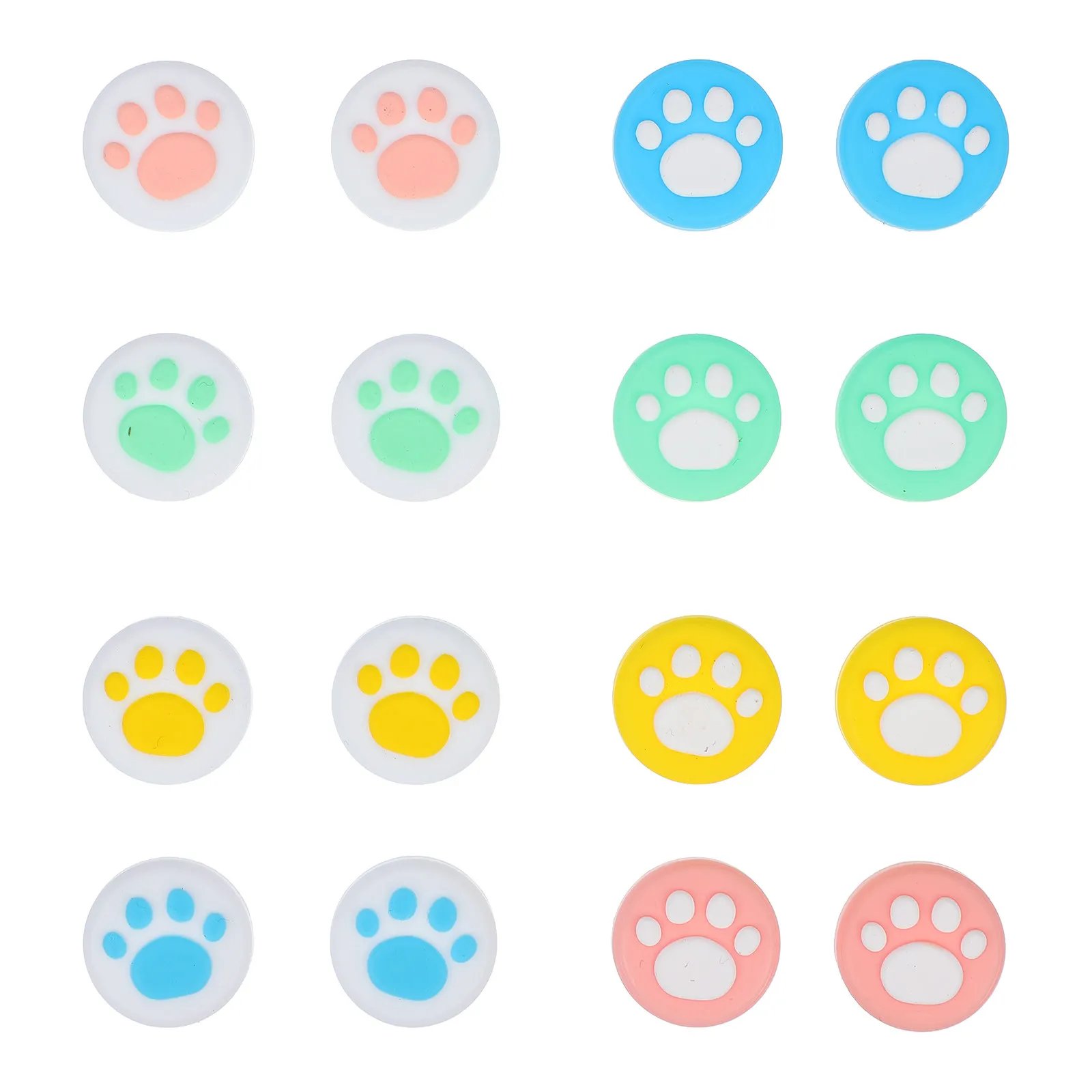 16Pcs 실리콘 고양이 발톱 조이스틱 엄지 그립 보호 커버 게임 조이스틱 그립 커버용 마모 방지 미끄럼 방지 로커 캡