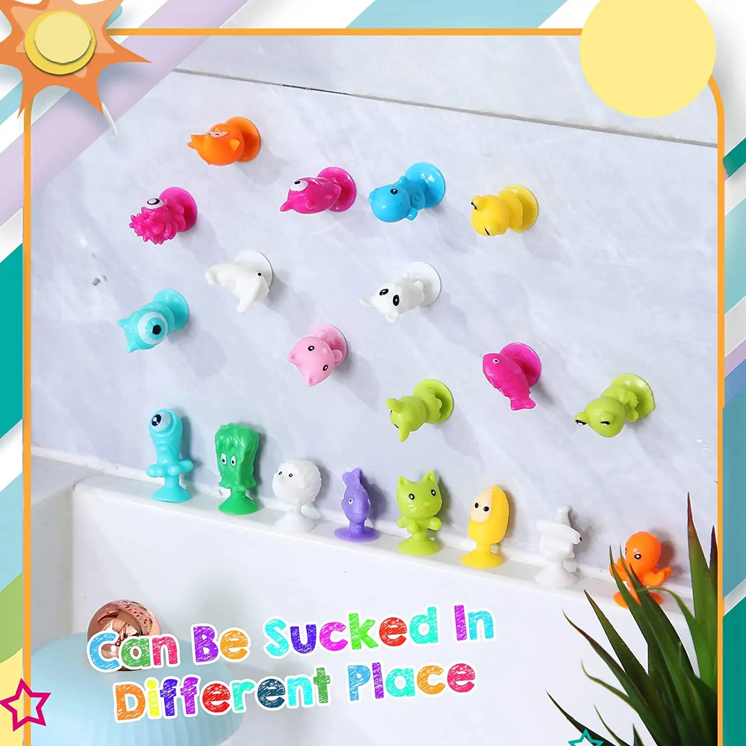 10/20/50pcs/lot Mini Sucker Dolls Marine Land Strange Animal Cupule Suckers kids Action Toy Capsule Model Suction Cup Puppets 5