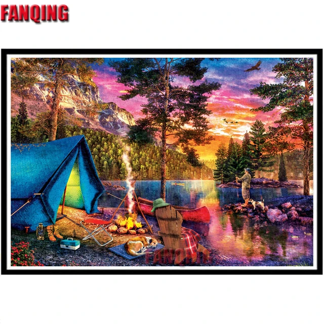 5D Diamond Painting Sunset Fishing Scenery Rhinestone Pictures Diy Diamond  Embroidery Cross Stitch Kit Mosaic Art Home Decor - AliExpress