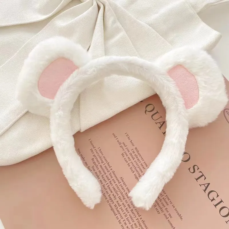 Cerchietto per capelli Lolita in peluche con orecchie di animale, per cosplay di fumetti e celebrità su Internet, orecchie di gatto, orecchie di lupo (grigio nero
