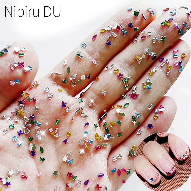 Mixed Shape Nail Rhinestones - 600/100pcs