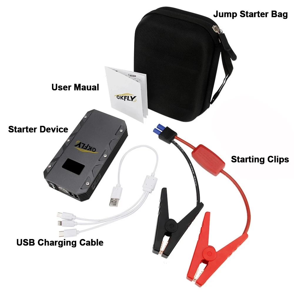 GKFLY Car Jump Starter 18000mAh 1500A 12V Starting Device Power Bank Car Battery Booster Charger For Petrol Diesel Starter car jump starter,jump starter,car battery charger