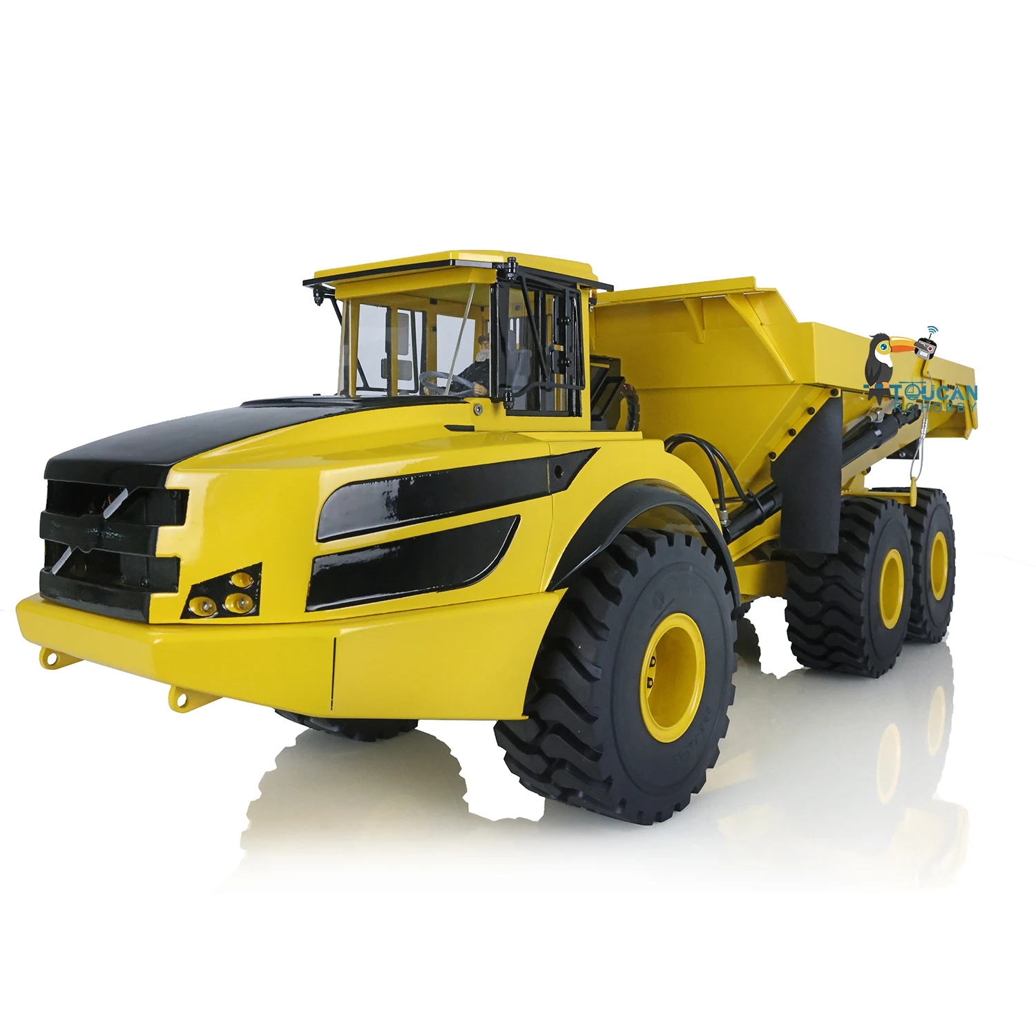 XDRC A40G 1/14 RC Hydraulic Articulated Truck Metal Dumper Car Remote Control Model Lights Sounds Toys Christmas Gifts TH18405 3