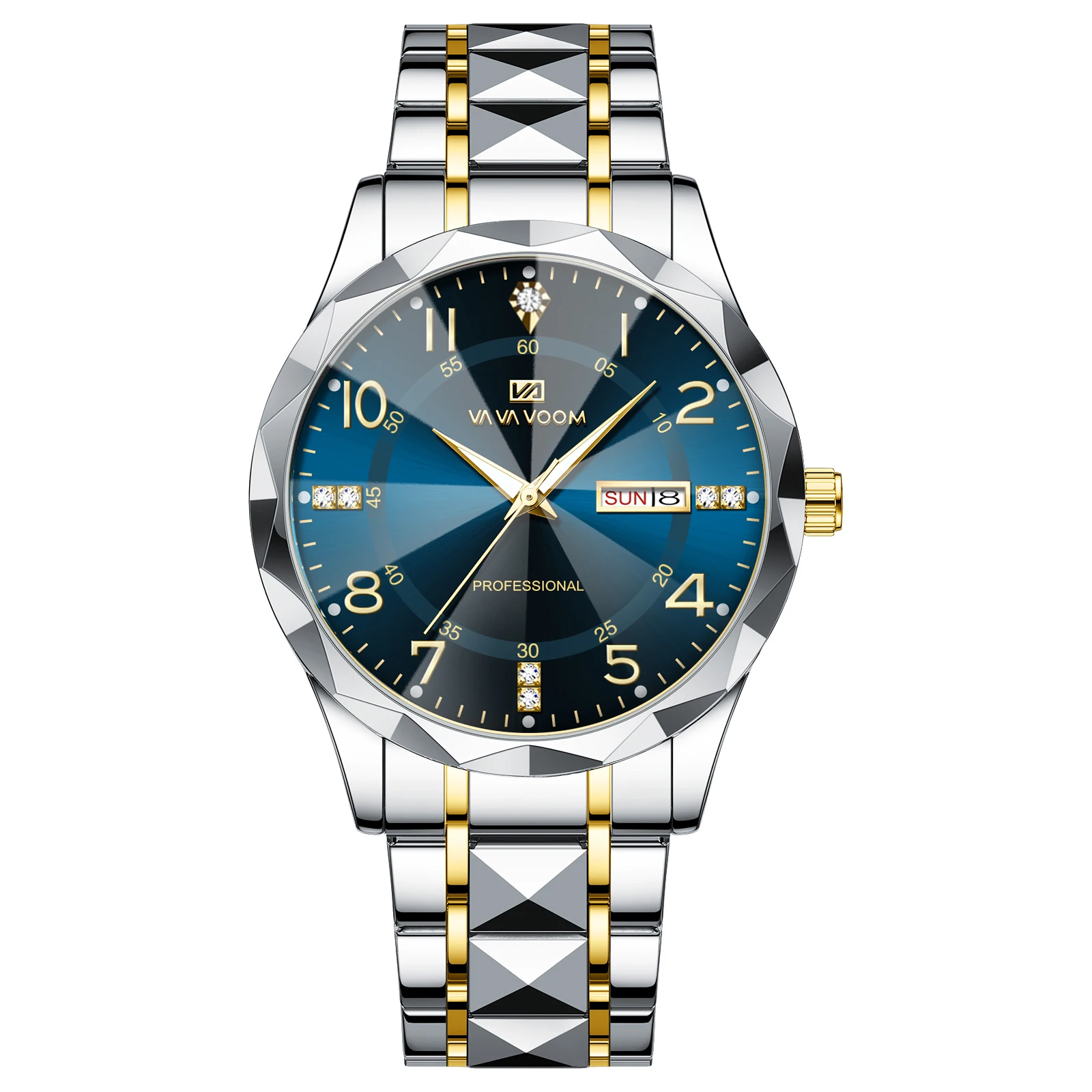 ساعات رجالية فاخرة برشام الفولاذ المقاوم للصدأ حزا...