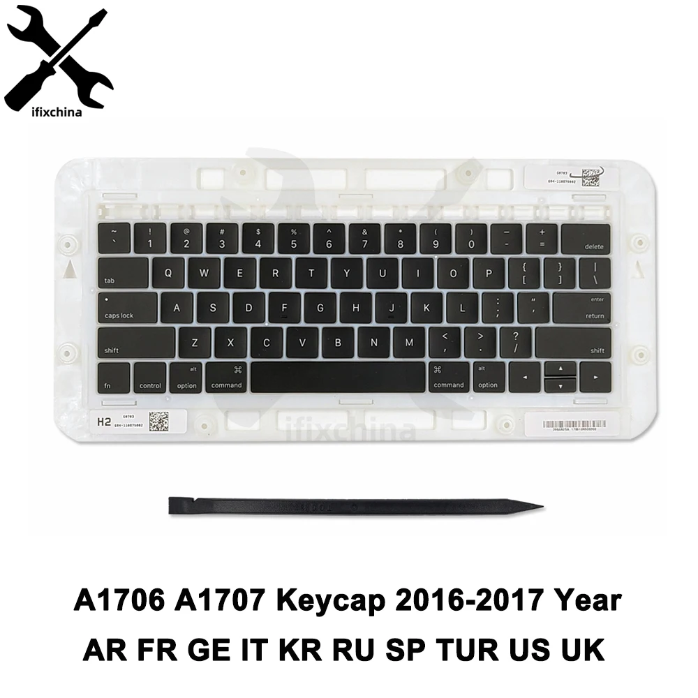 

New A1706 A1707 Keyboard keys keycap US UK French EU For Macbook Pro Retina 13" 15" laptop key cap 2016 2017 Year