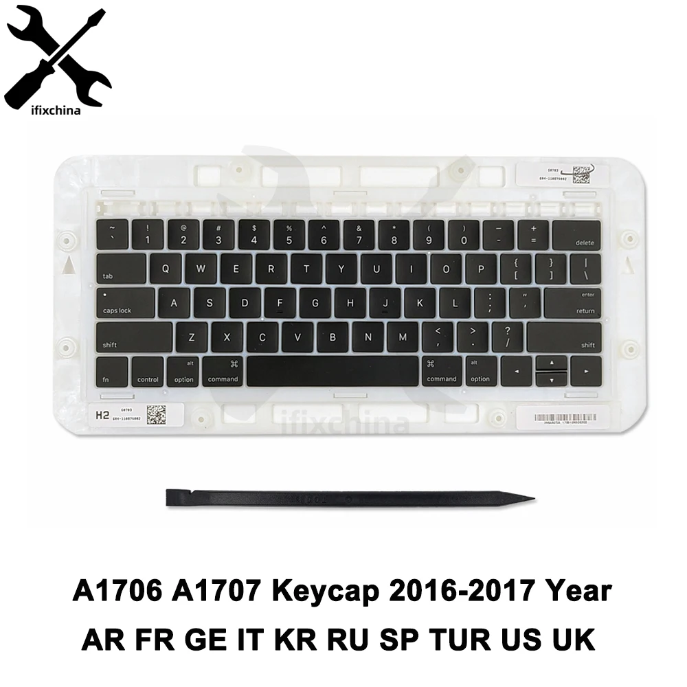 Nuovo A1706 A1707 Tasti Della Tastiera Keycap Us Uk French Eu Per Macbook Pro Retina 13 "15" Laptop Key Cap 2016 2017 Anno