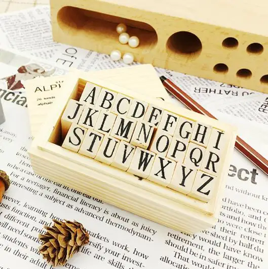 

1PC Vintage English Letters Stamp Gift Decorate Books Children Wooden Seal Stamps DIY Stationery Zakka School Supplies (SS-6065)