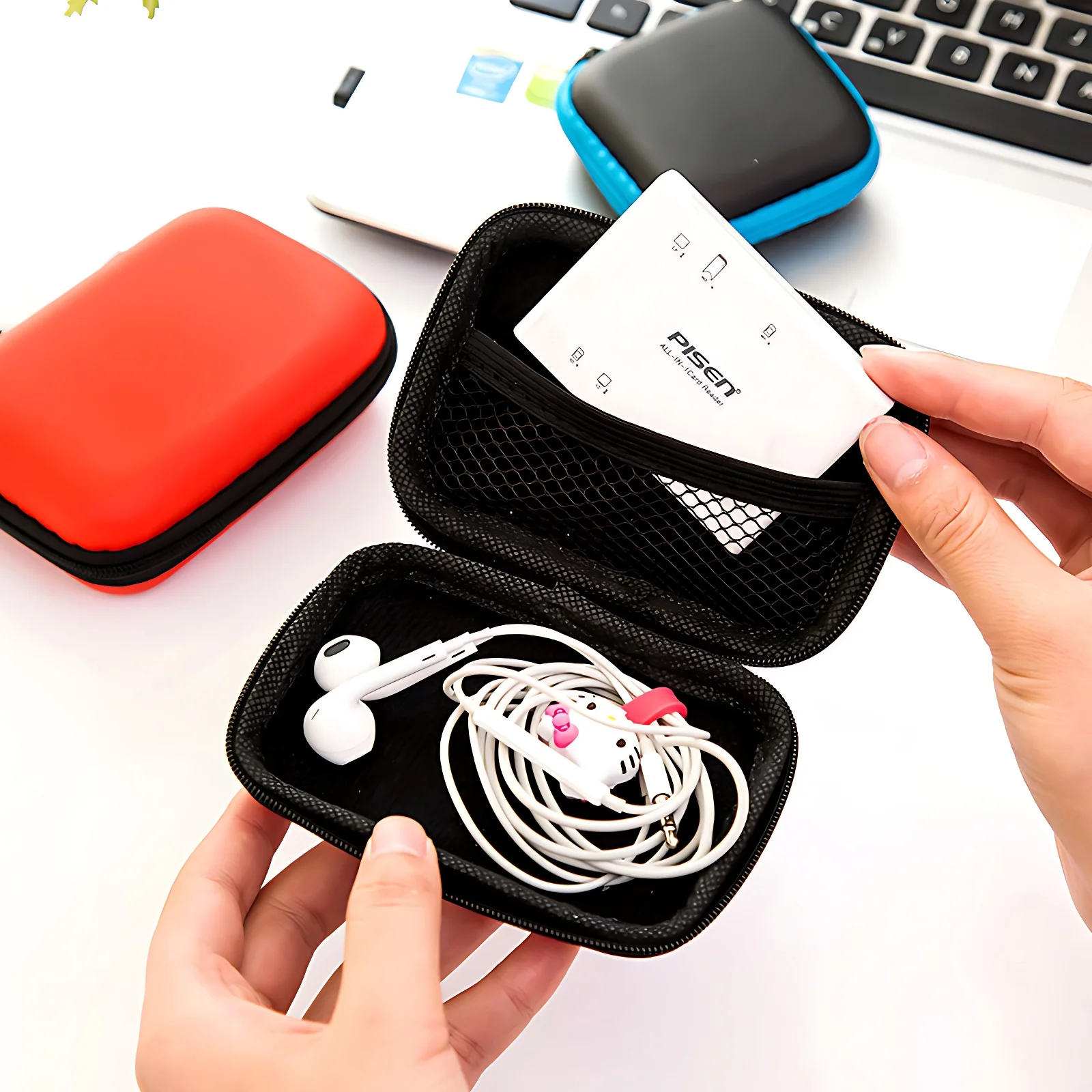Sundries Travel Earphone Storage Bag Charging Case Zipper Bag Portable Travel Cable Organizer Electronics Storage earphone storage bag