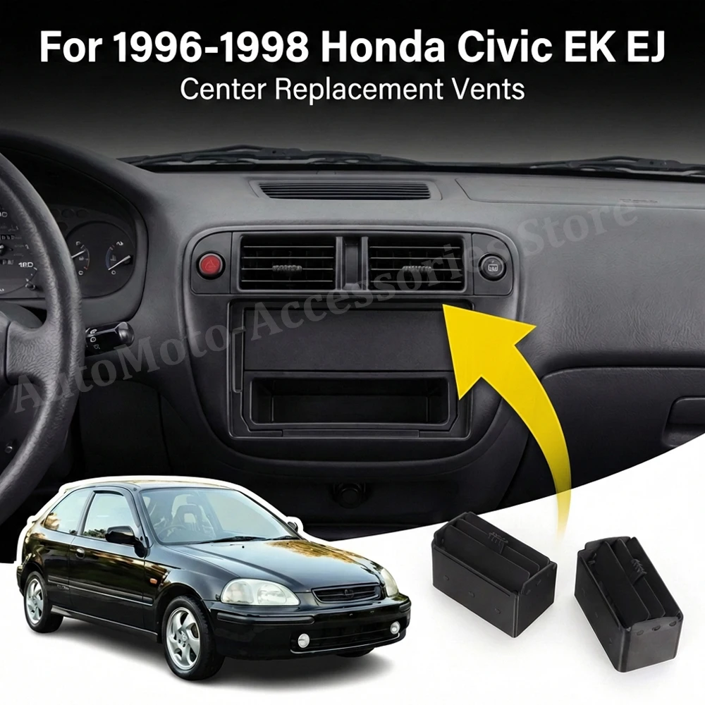 Évents de remplacement centraux fonctionnels pour voiture, pour Honda Civic EK EJ 1996 – 1998, avec contrôle de climatisation de Style manuel, garniture de Style EU JDM 9 pouces