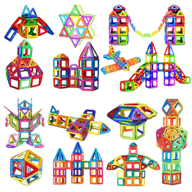 40pcs Standard Size Magnetic Designer Construction Set Magnet Building  Blocks Assemble Bricks Educational Toys For Children