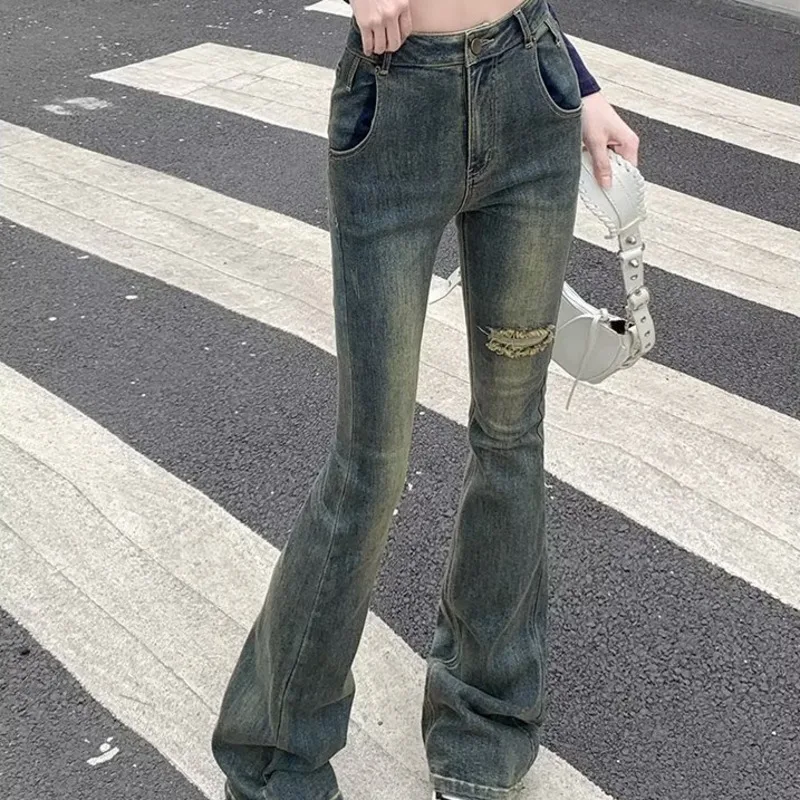 Micro Flared Pants, Spring And Autumn Pants, High Waisted Jeans, Minimalist New Style, Fashionable Harajuku Women's Trend