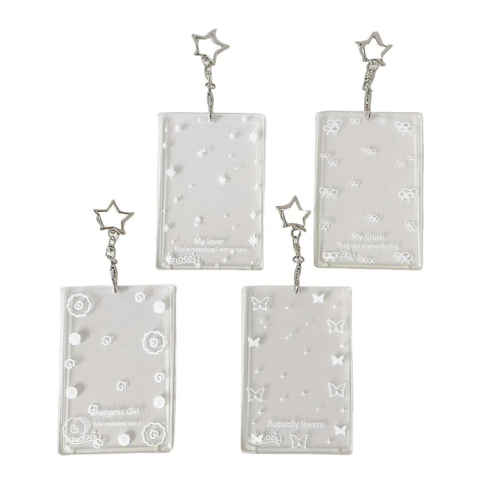 Transparent butterfly three inch hard card cover student meal card bus card pendant card package star card brick 6