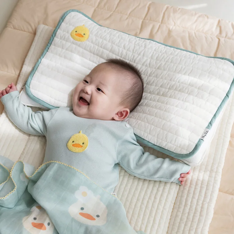 Cartoon Pillowcase for Baby Breathable Cotton Pillow Dustproof Case Embroidered Flat Pillow 30x50cm Infant Pillow Cover 4