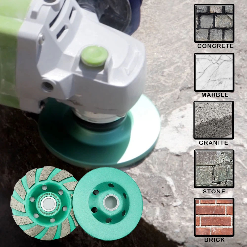 1pc 100mm Diamond Turbo Row Grinding Cup Wheel 4inch Grinding Disc For Concrete Masonry and Some Other Construction Mater