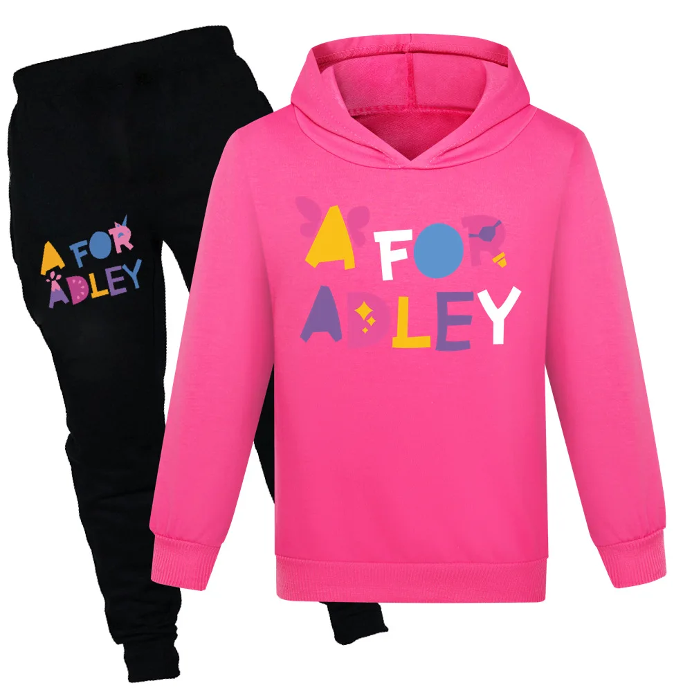 

Children's Clothing A for Adley Girls Boy Long Sleeve Tops Hoodie+Pants Sets Kids Clothes Toddler Sports Suits for Teenage