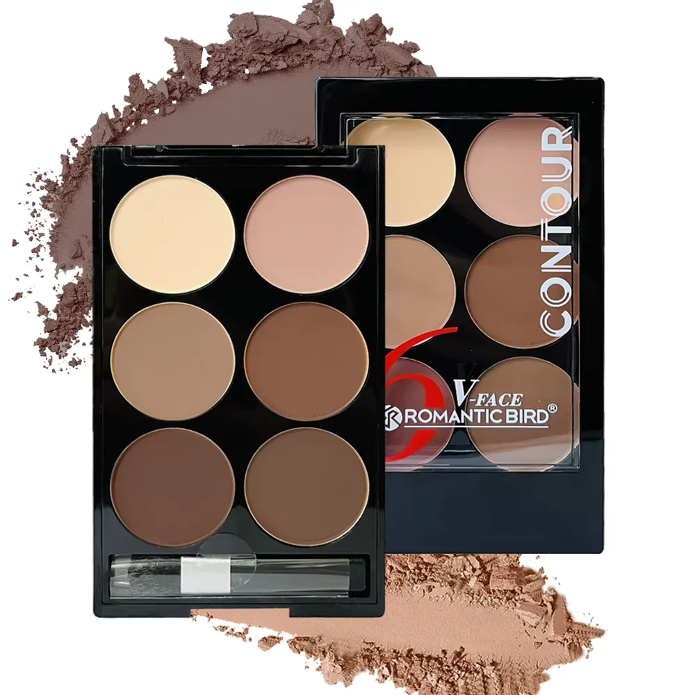 6-color Matte Contouring Brush Set Waterproof Long-lasting Color development Compact Shade Powder