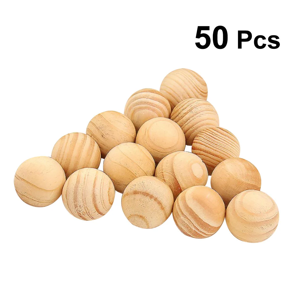50pcs Natural Cedar Wood Balls Moth Repellent for Drawers Storage Boxes