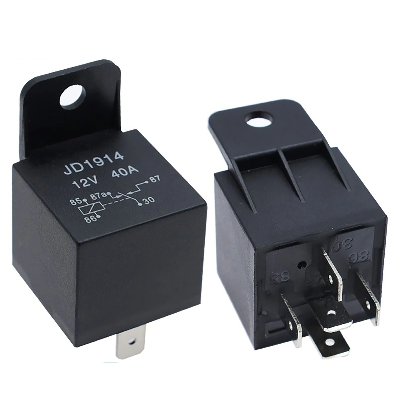 Automotive Relay 5Pcs 12V or 24V 5Pin 40A Car Relay Black Red Copper Terminal Auto Socket SPDT Harness Cable