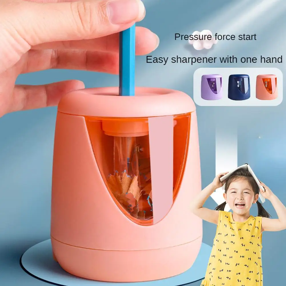 

Automatic Electric Pencil Sharpener with Cartoon Stickers Fast Pen Office Sharpening Tools Powered School Sharpen Stationer G4C1