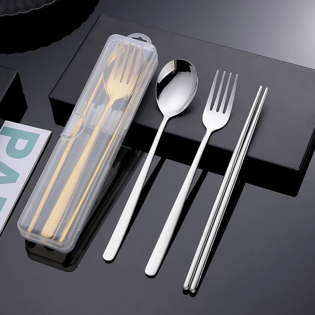 Stainless Steel Chopsticks Sets Tableware - Portable Travel Cutlery Set  Stainless - Aliexpress